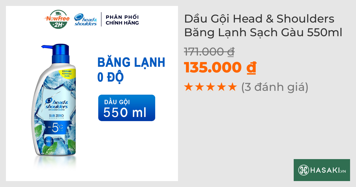 Dầu Gội Head & Shoulders Băng Lạnh Sạch Gàu 550ml