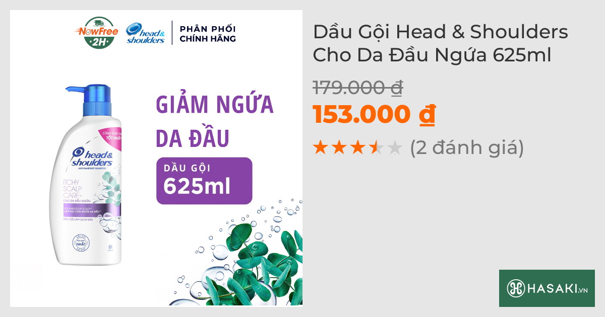 Dầu Gội Head & Shoulders Cho Da Đầu Ngứa 625ml