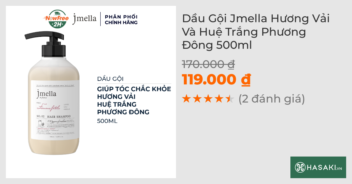 Dầu Gội Jmella Hương Vải Và Huệ Trắng Phương Đông 500ml