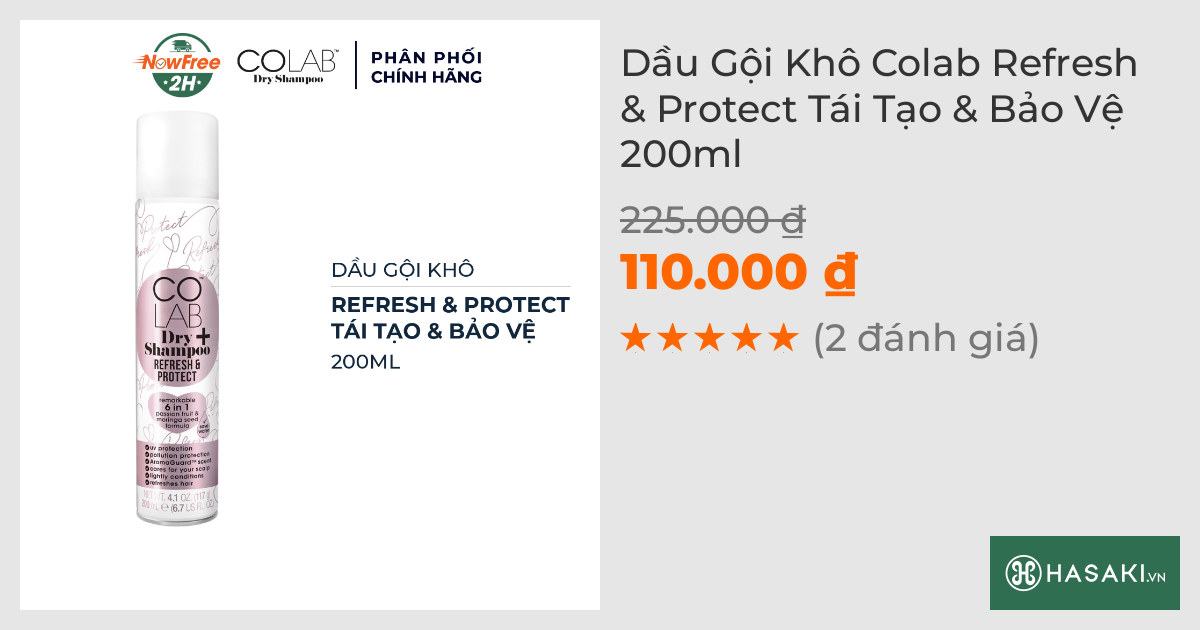 Dầu Gội Khô Colab Refresh & Protect Tái Tạo & Bảo Vệ 200ml