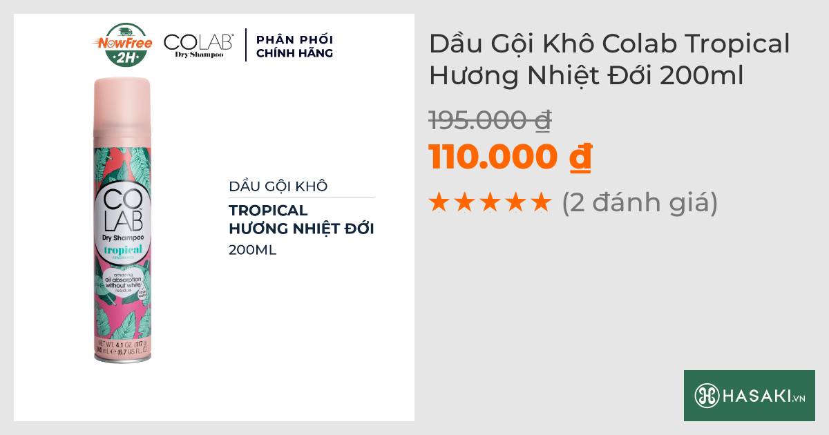 Dầu Gội Khô Colab Tropical Hương Nhiệt Đới 200ml