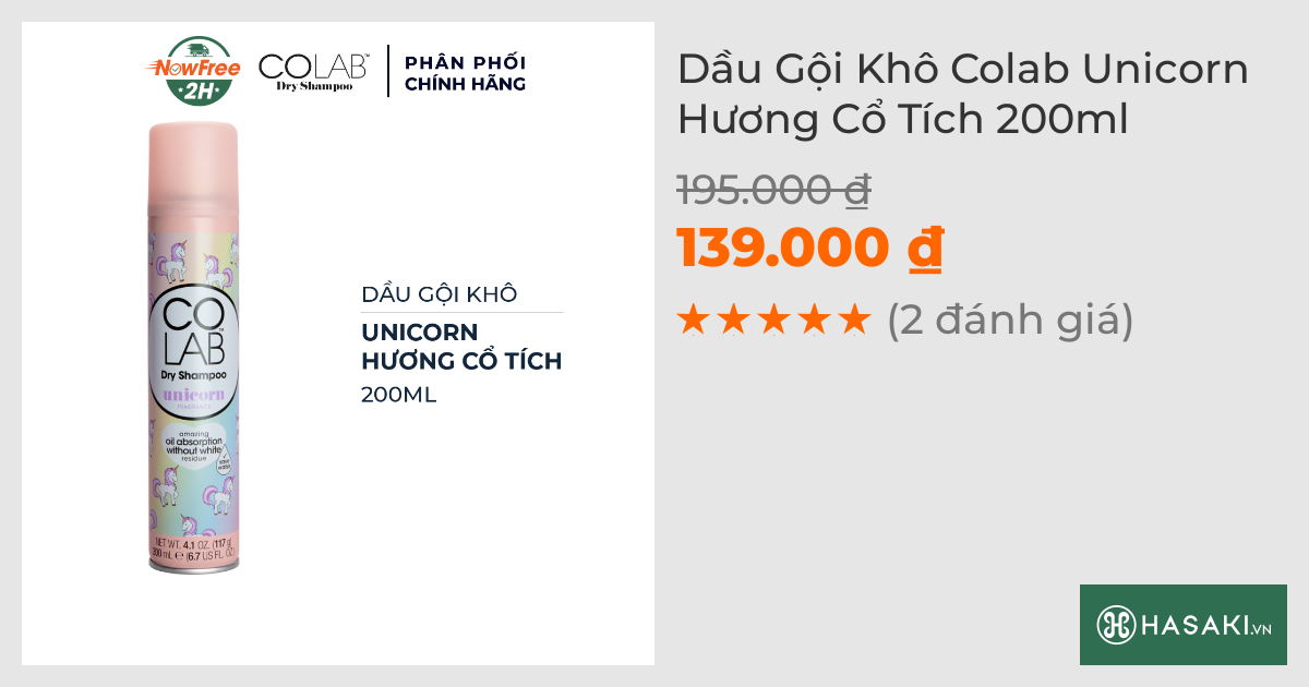 Dầu Gội Khô Colab Unicorn Hương Cổ Tích 200ml