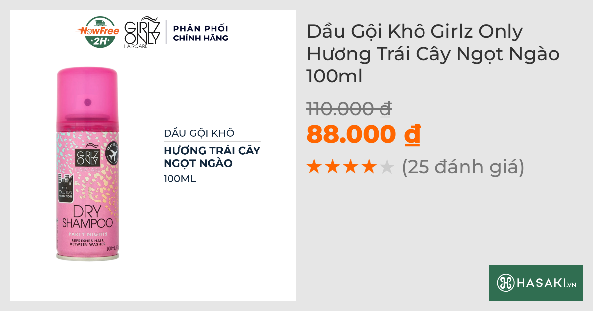 Dầu Gội Khô Girlz Only Hương Hoa Quyến Rũ 100ml