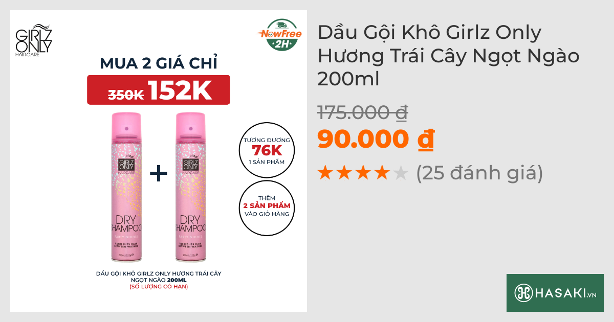 Dầu Gội Khô Girlz Only Hương Hoa Quyến Rũ 200ml