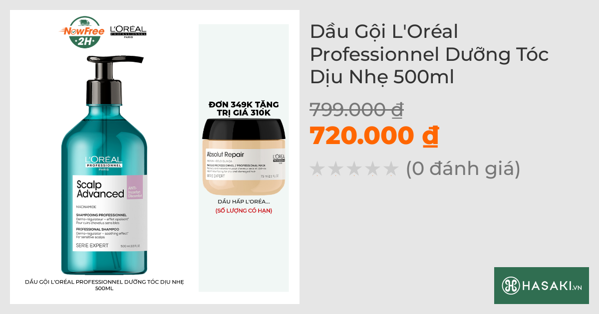 Dầu Gội L'Oréal Professionnel Dưỡng Tóc Dịu Nhẹ 500ml