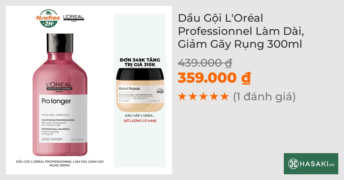 Dầu Gội L'Oréal Professionnel Làm Dài, Giảm Gãy Rụng 300ml