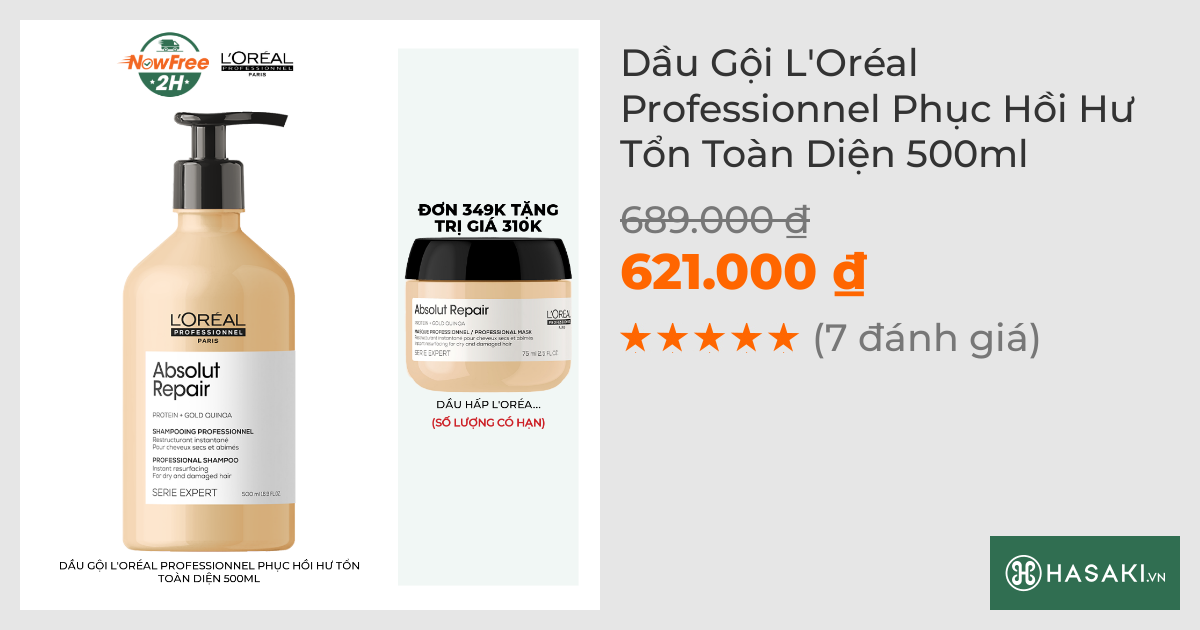 Dầu Gội L'Oréal Professionnel Phục Hồi Hư Tổn Toàn Diện 500ml