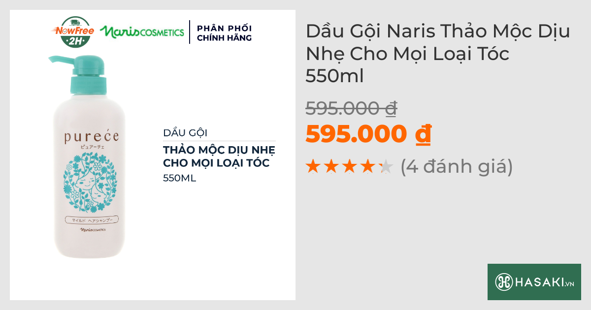 Dầu Gội Naris Thảo Mộc Dịu Nhẹ Cho Mọi Loại Tóc 550ml