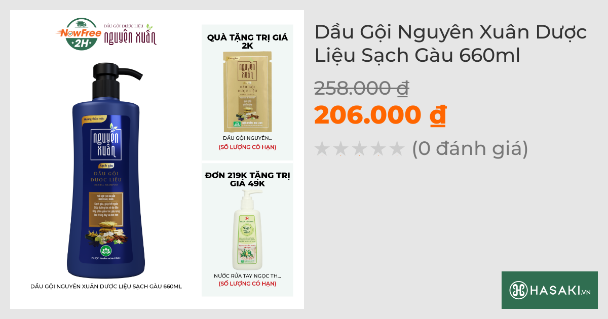 Dầu Gội Nguyên Xuân Dược Liệu Sạch Gàu 600ml