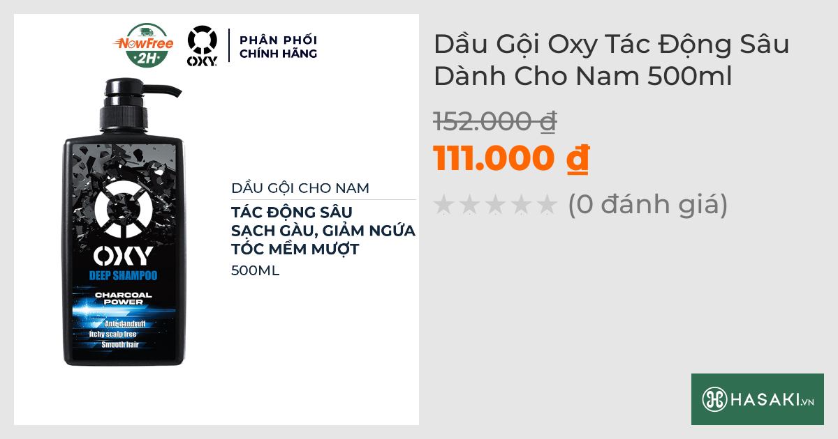 Dầu Gội Oxy Tác Động Sâu Dành Cho Nam 500ml