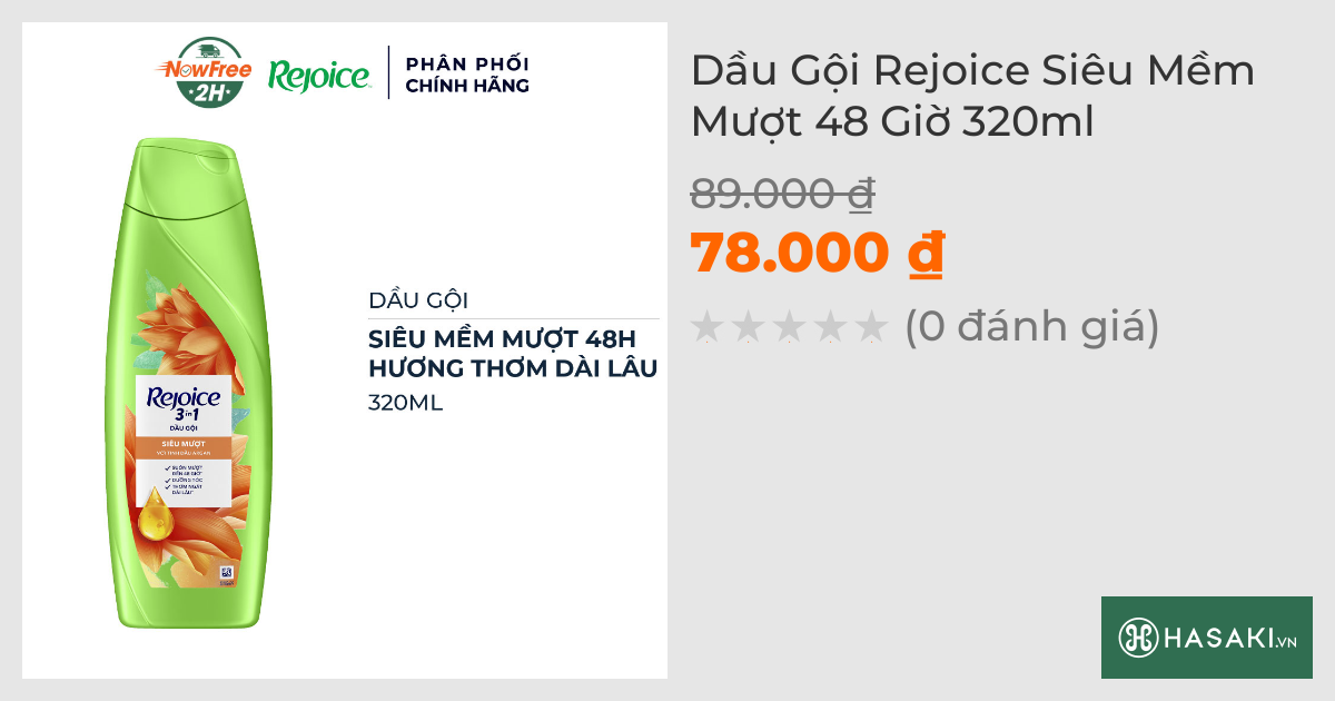 Dầu Gội Rejoice Siêu Mềm Mượt 48 Giờ 320ml