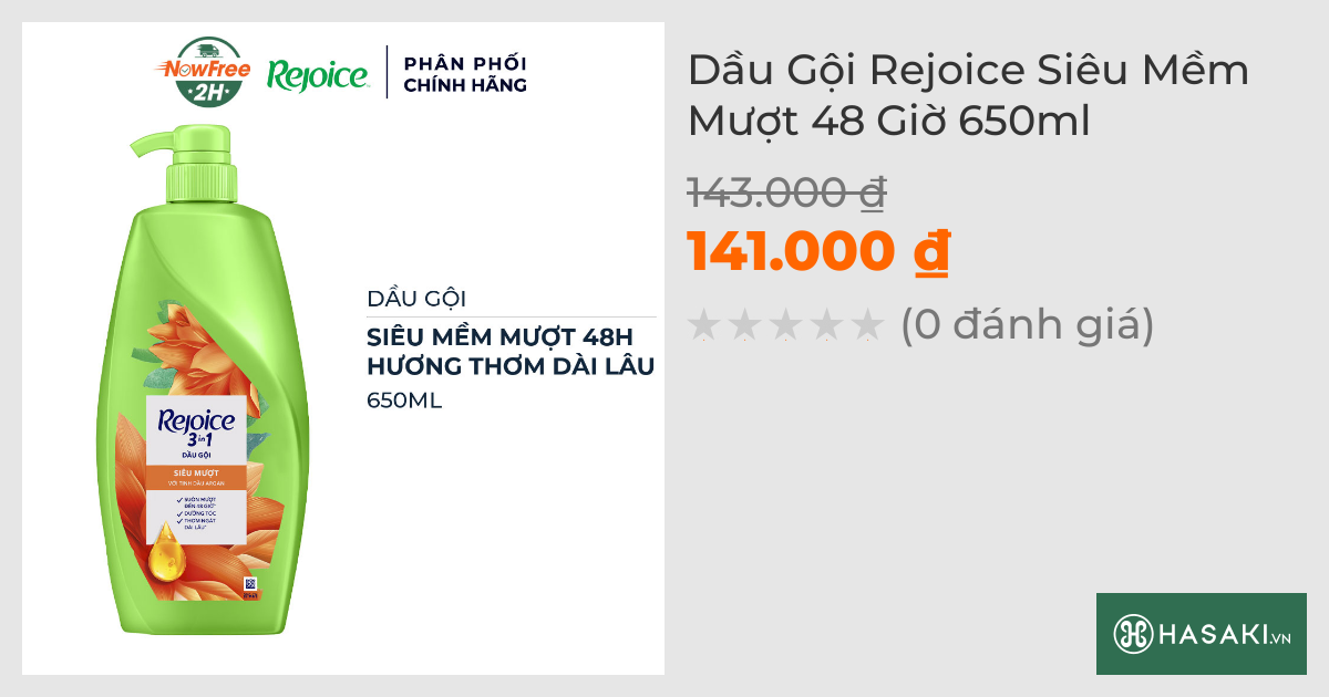 Dầu Gội Rejoice Siêu Mềm Mượt 48 Giờ 630ml