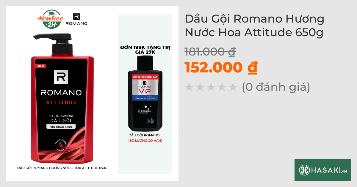 Dầu Gội Romano Hương Nước Hoa Attitude 650g