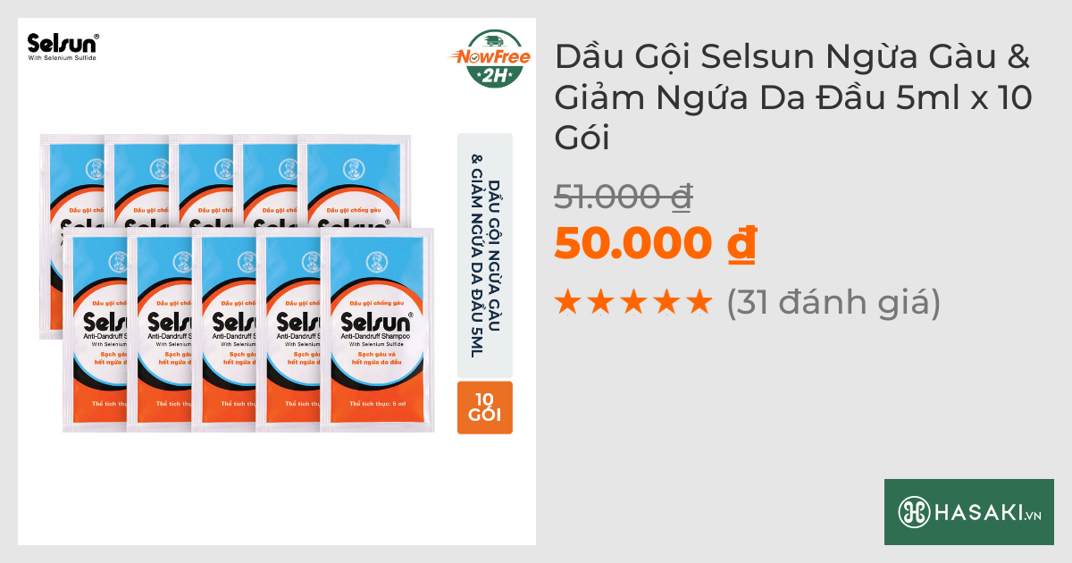 Dầu Gội Selsun Ngừa Gàu & Giảm Ngứa Da Đầu 5mlx10 Gói