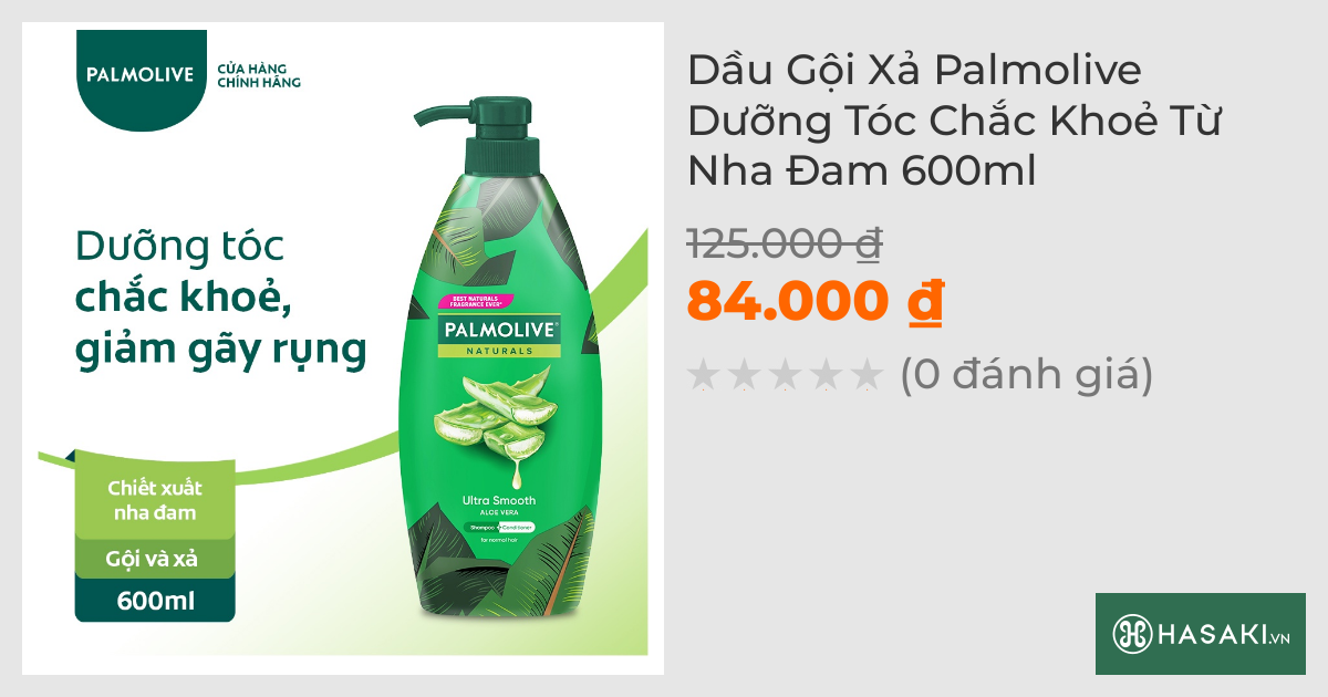 Dầu Gội Xả Palmolive Dưỡng Tóc Chắc Khoẻ Từ Nha Đam 600ml