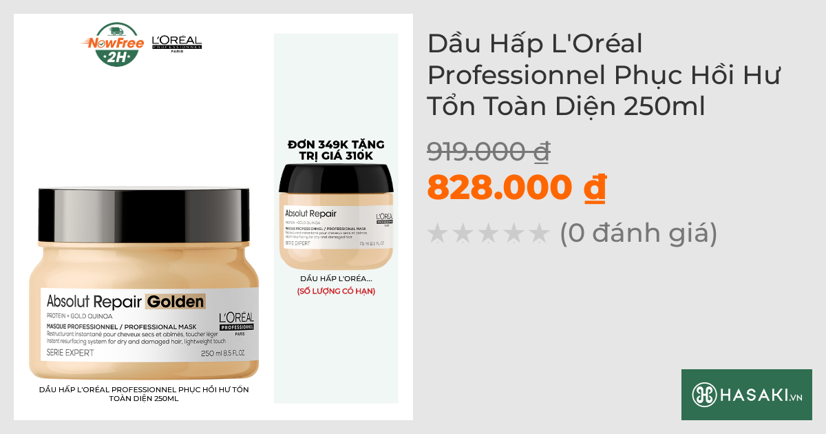 Dầu Hấp L'Oréal Professionnel Phục Hồi Hư Tổn Toàn Diện 250ml