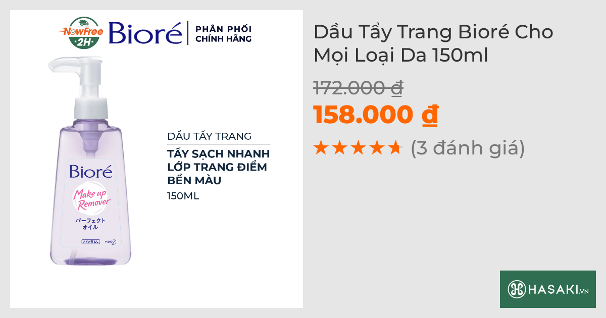 Dầu Tẩy Trang Bioré Cho Mọi Loại Da 150ml