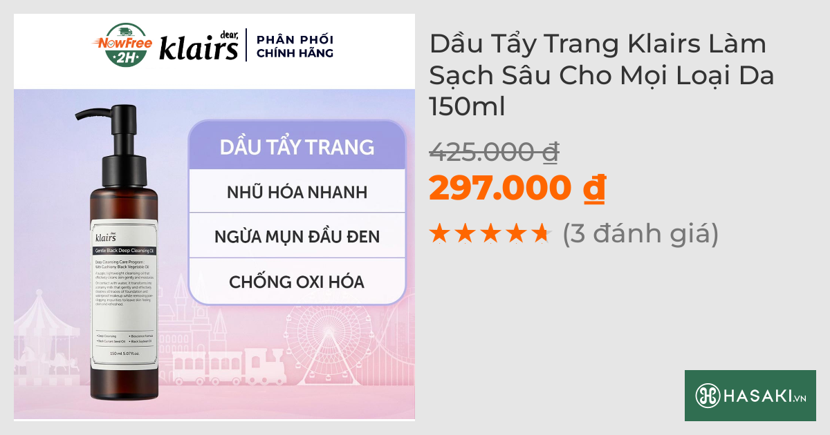 Dầu Tẩy Trang Klairs Làm Sạch Sâu Cho Mọi Loại Da 150ml