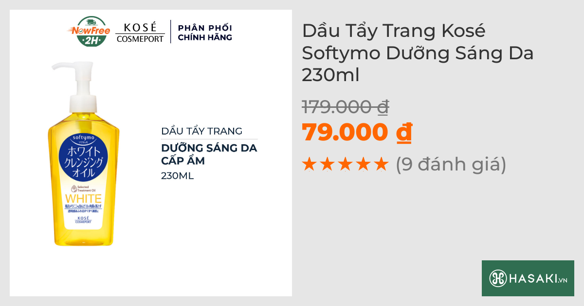 Dầu Tẩy Trang Kosé Softymo Dưỡng Sáng Da 230ml