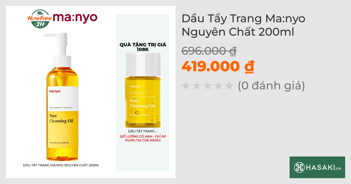 Dầu Tẩy Trang Ma:nyo Nguyên Chất 200ml