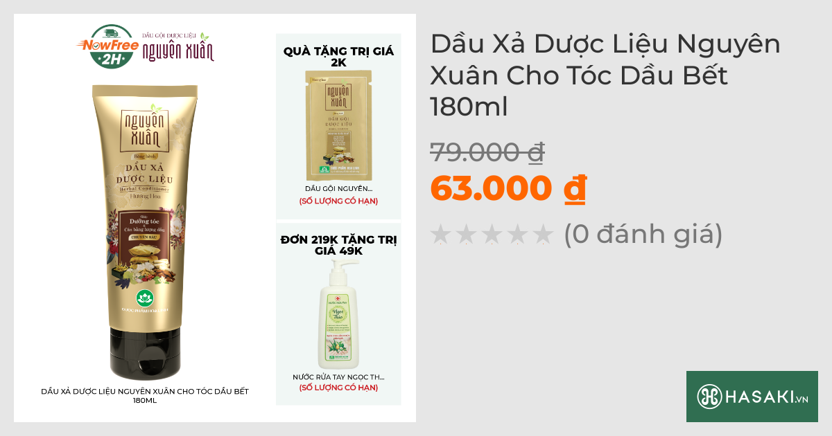 Dầu Xả Dược Liệu Nguyên Xuân Cho Tóc Dầu Bết 150ml