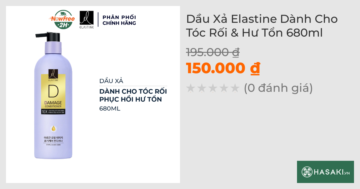 Dầu Xả Elastine Dành Cho Tóc Rối & Hư Tổn 680ml