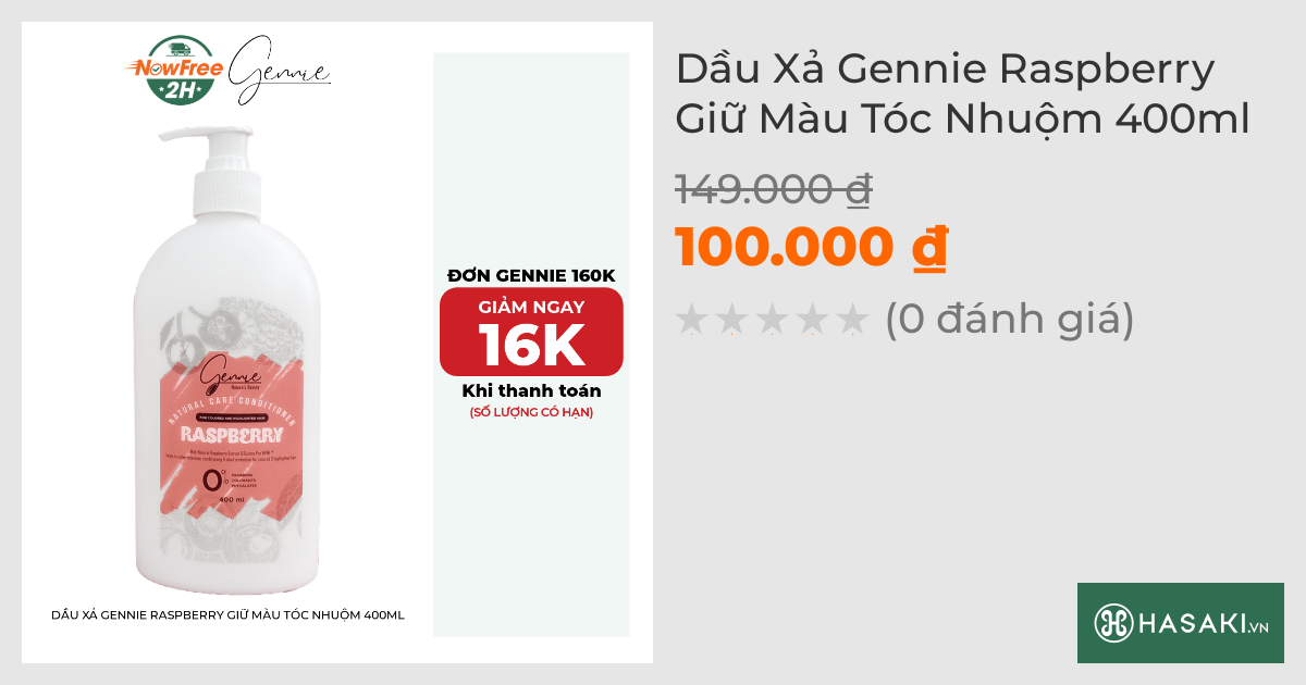 Dầu Xả Gennie Raspberry Giữ Màu Tóc Nhuộm 400ml