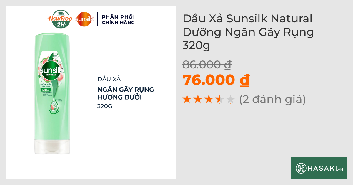 Dầu Xả Sunsilk Natural Dưỡng Ngăn Gãy Rụng 320g