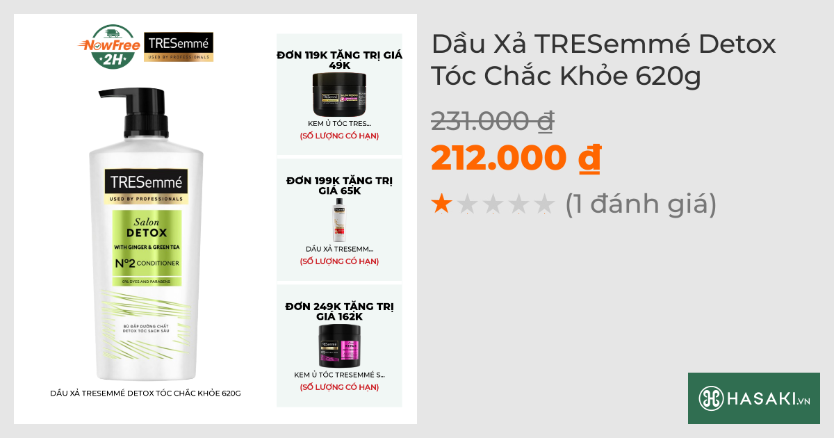 Dầu Xả TRESemmé Detox Tóc Chắc Khỏe 620g