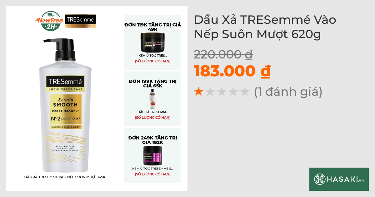 Dầu Xả TRESemmé Vào Nếp Suôn Mượt 620g