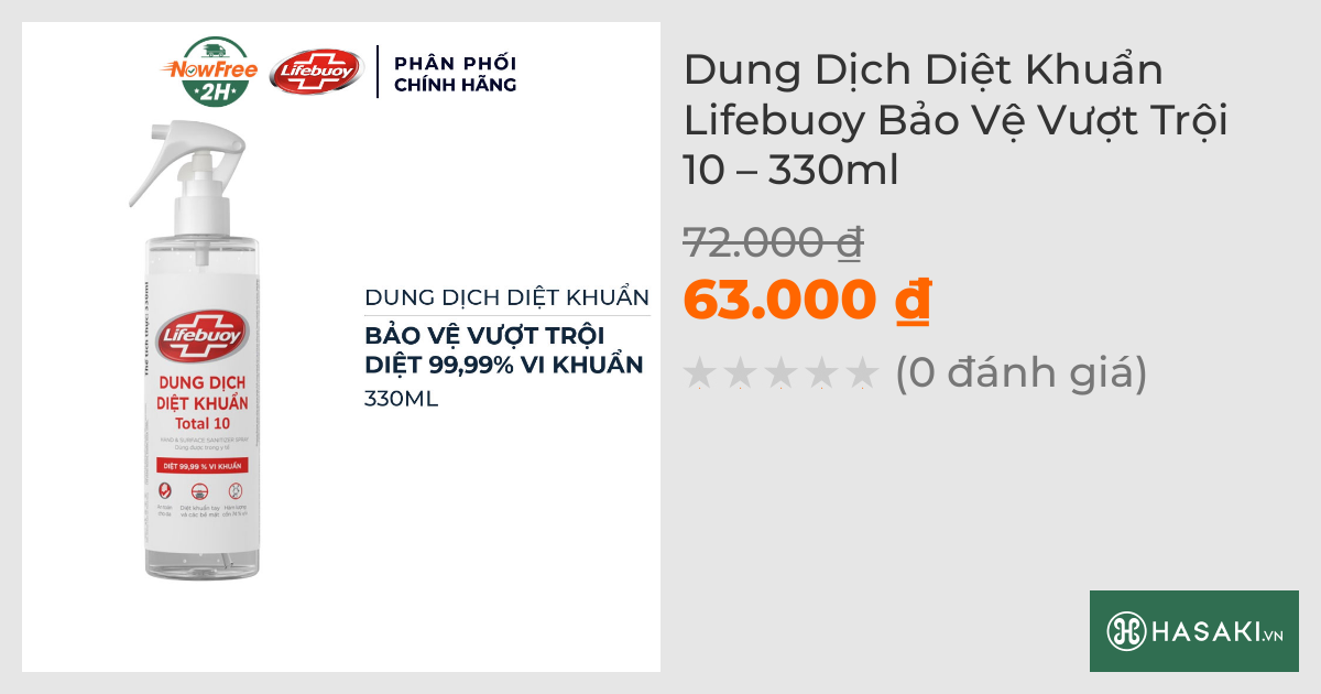 Dung Dịch Diệt Khuẩn Lifebuoy Bảo Vệ Vượt Trội 10 – 330ml