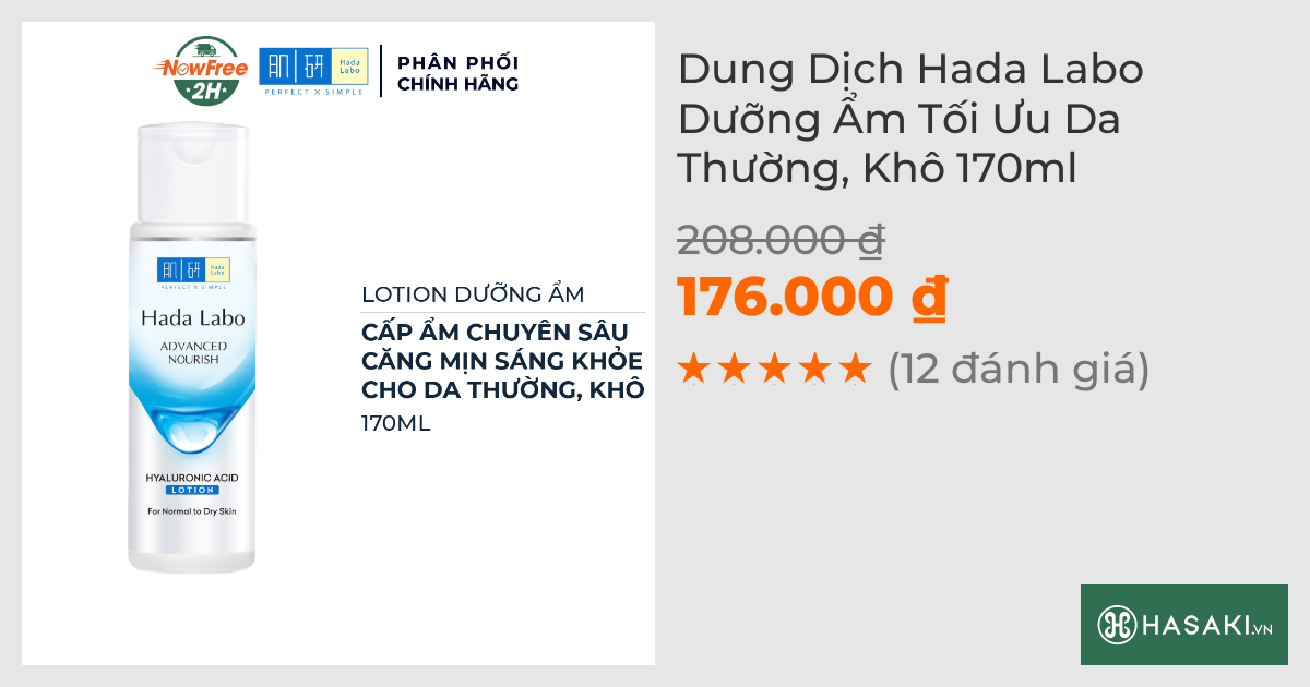 Dung Dịch Hada Labo Dưỡng Ẩm Tối Ưu Da Thường, Khô 170ml