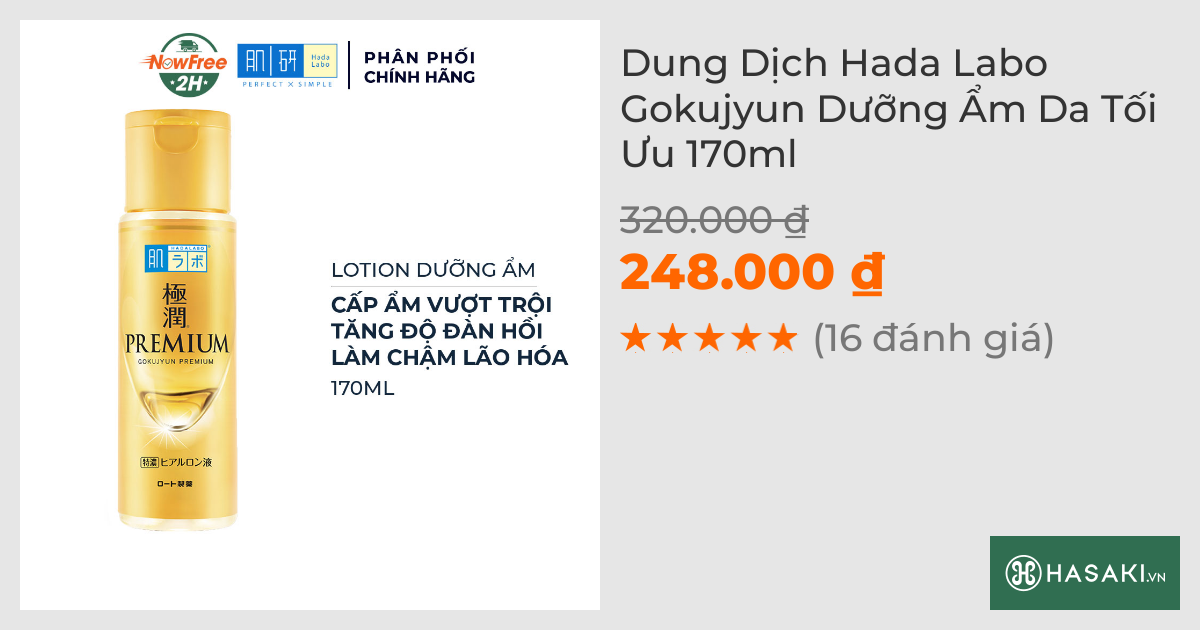 Dung Dịch Hada Labo Gokujyun Dưỡng Ẩm Da Tối Ưu 170ml