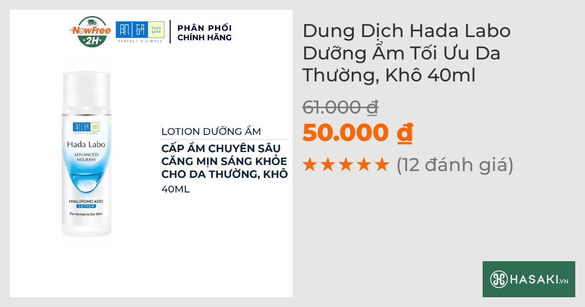 Dung Dịch Hada Labo Dưỡng Ẩm Tối Ưu Da Thường, Khô 40ml