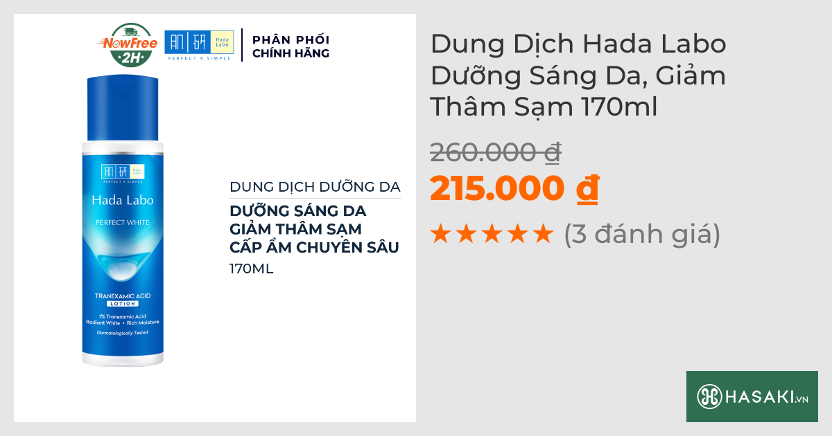 Dung Dịch Hada Labo Dưỡng Sáng Da, Giảm Thâm Sạm 170ml