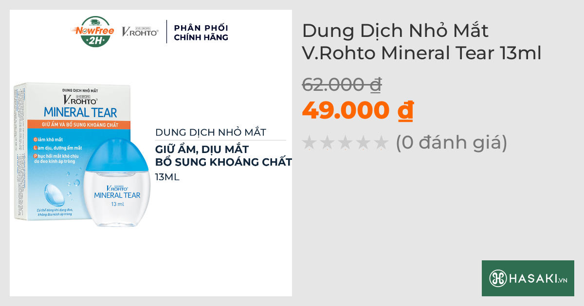 Dung Dịch Nhỏ Mắt V.Rohto Mineral Tear 13ml