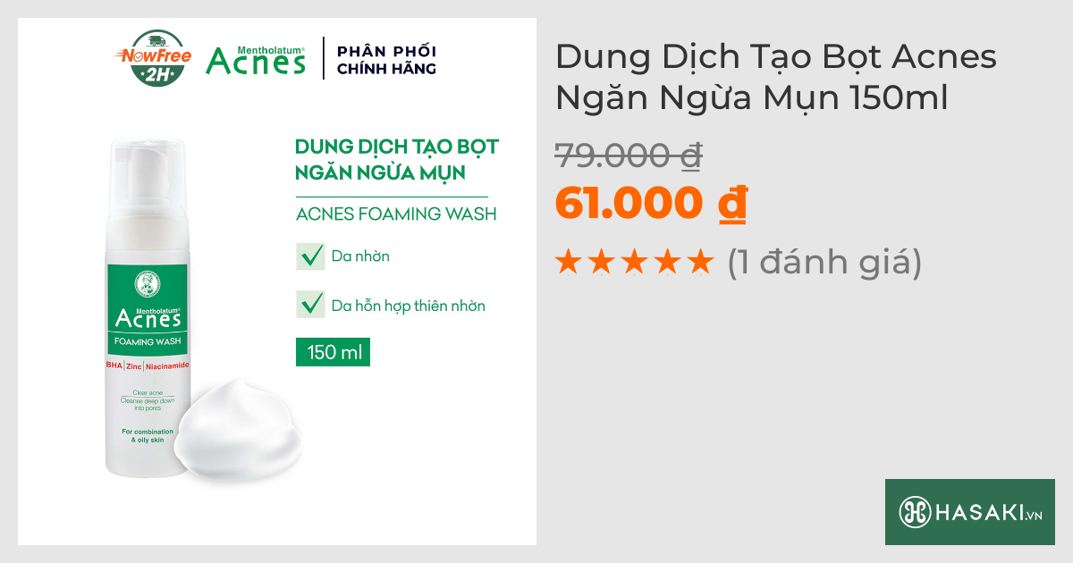 Dung Dịch Tạo Bọt Acnes Ngăn Ngừa Mụn 150ml