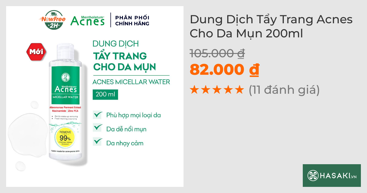 Dung Dịch Tẩy Trang Acnes Cho Da Mụn 200ml