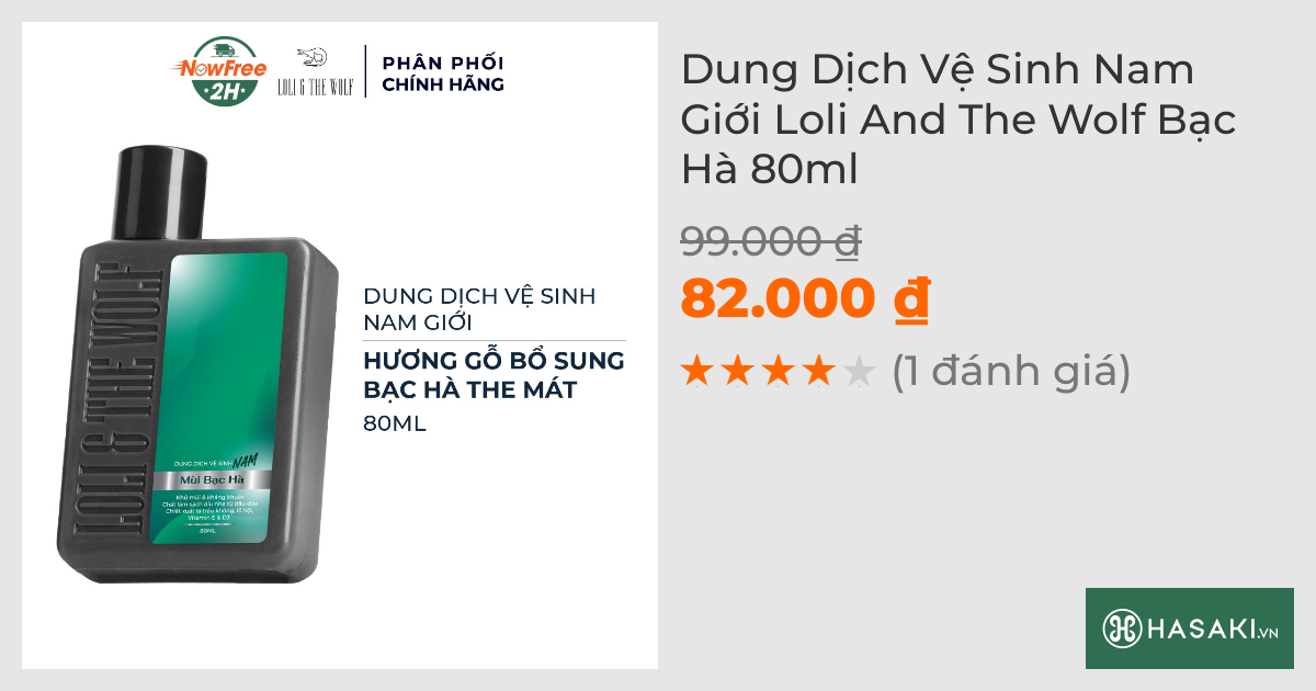 Dung Dịch Vệ Sinh Nam Giới Loli And The Wolf Bạc Hà 80ml