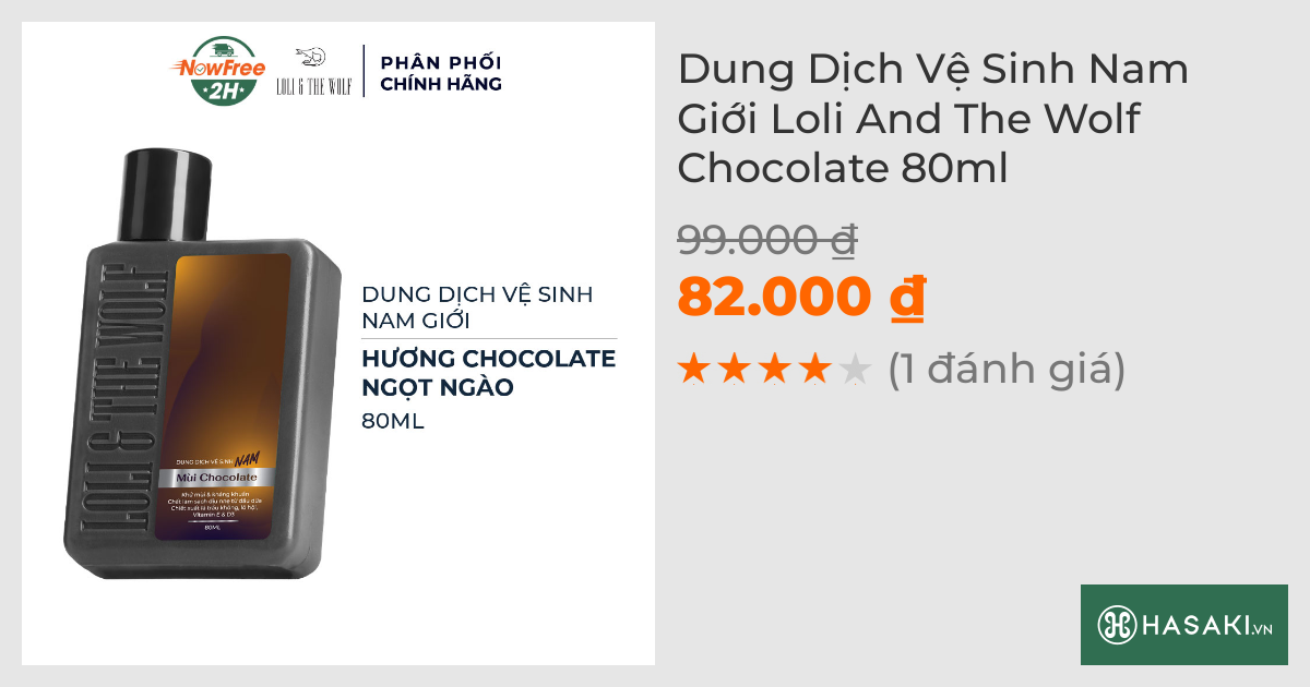 Dung Dịch Vệ Sinh Nam Giới Loli And The Wolf Chocolate 80ml