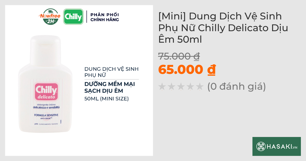 [Mini] Dung Dịch Vệ Sinh Phụ Nữ Chilly Delicato Dịu Êm 50ml