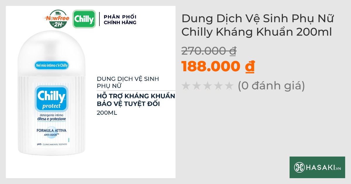 Dung Dịch Vệ Sinh Phụ Nữ Chilly Kháng Khuẩn 200ml