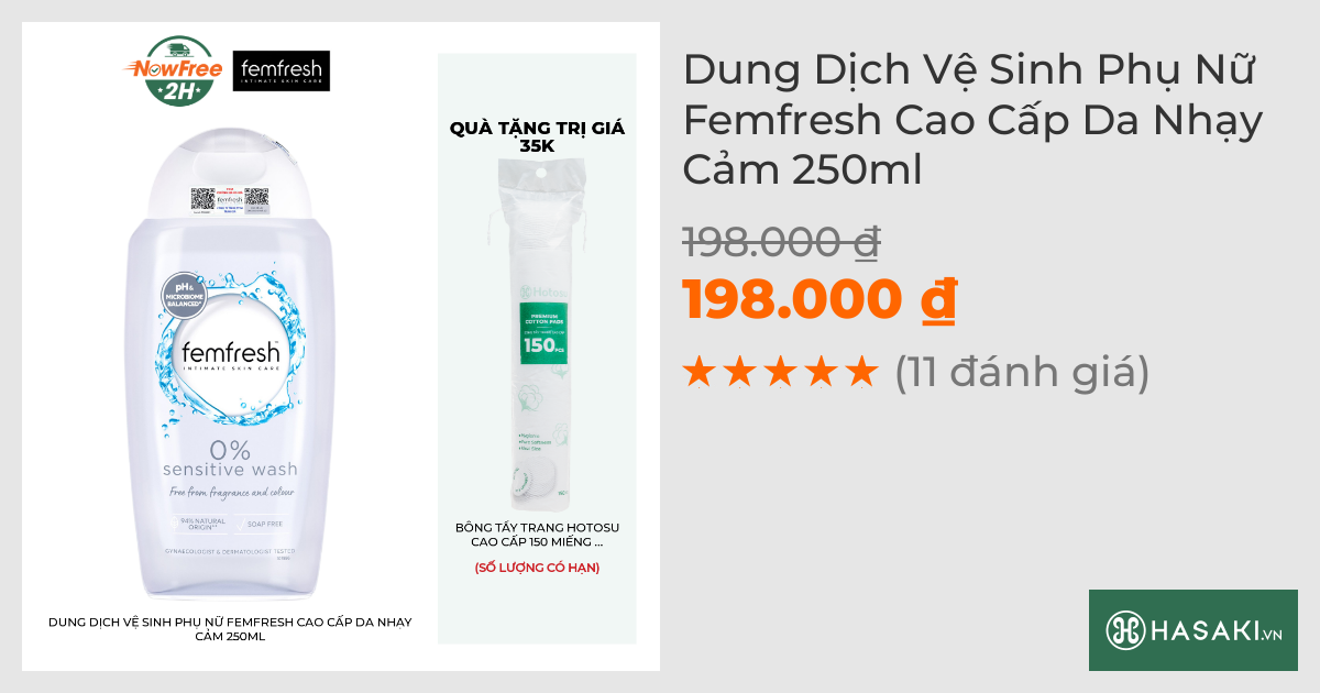 Dung Dịch Vệ Sinh Phụ Nữ Femfresh Cao Cấp Da Nhạy Cảm 250ml