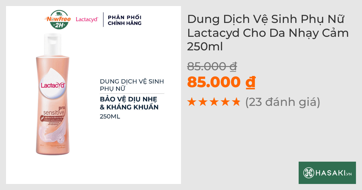 Dung Dịch Vệ Sinh Phụ Nữ Lactacyd Cho Da Nhạy Cảm 250ml