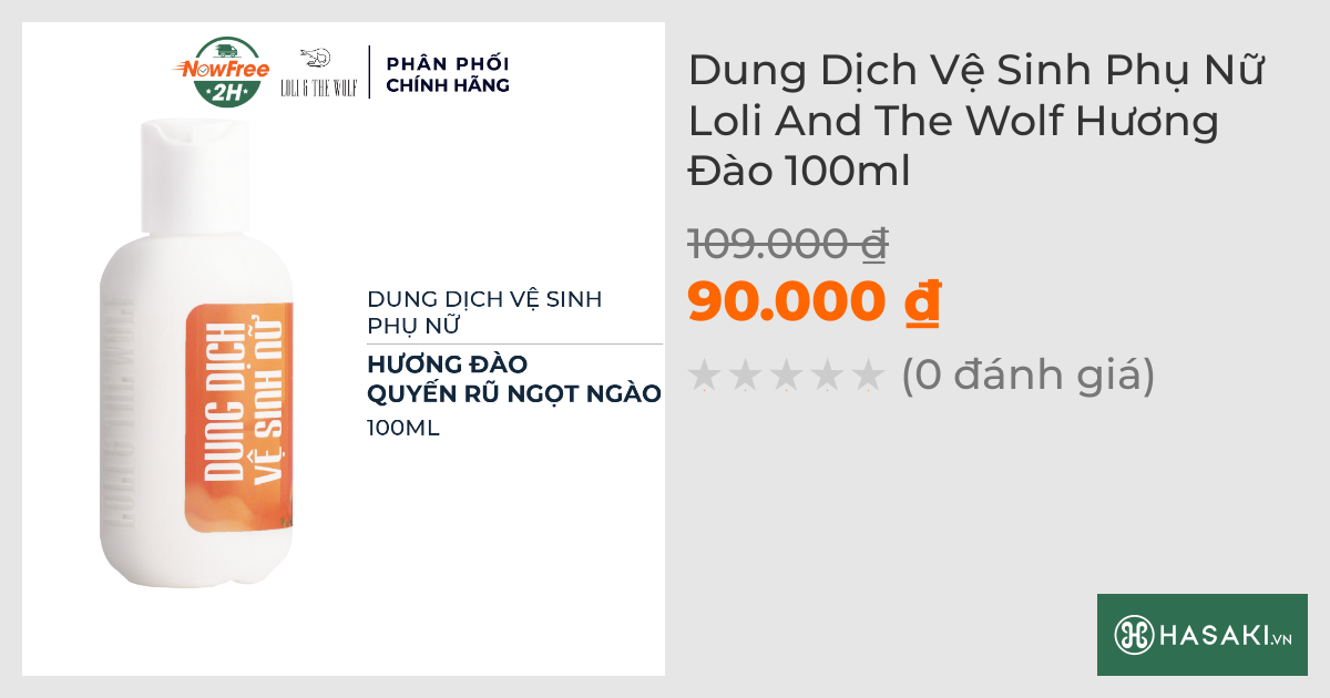 Dung Dịch Vệ Sinh Phụ Nữ Loli And The Wolf Hương Đào 100ml