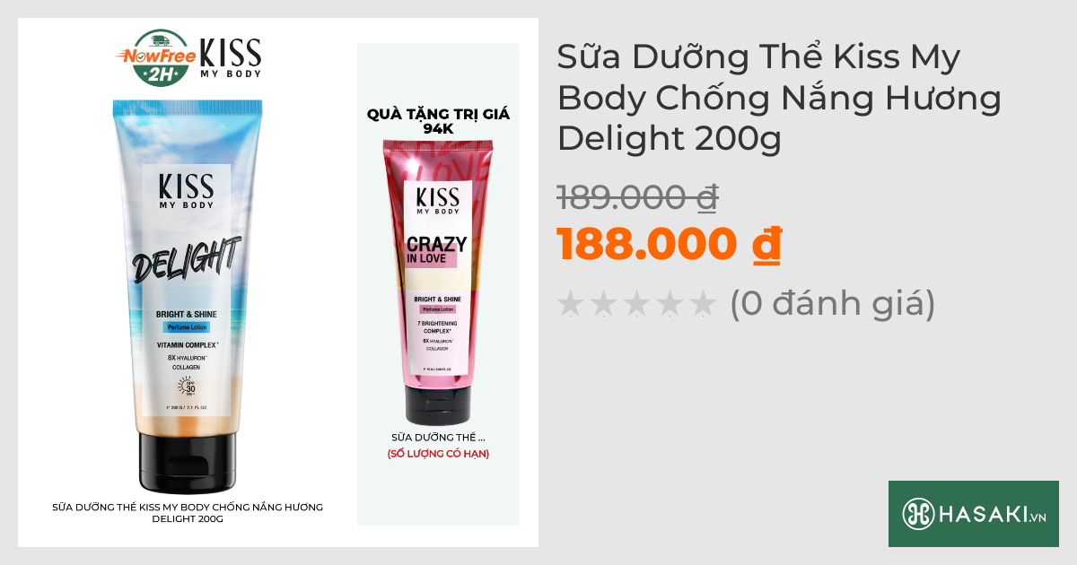 Sữa Dưỡng Thể Kiss My Body Chống Nắng Hương Delight 200g