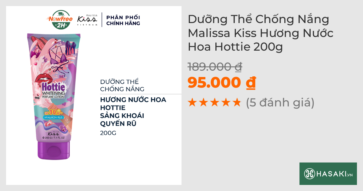 Dưỡng Thể Chống Nắng Malissa Kiss Hương Nước Hoa Hottie 200g