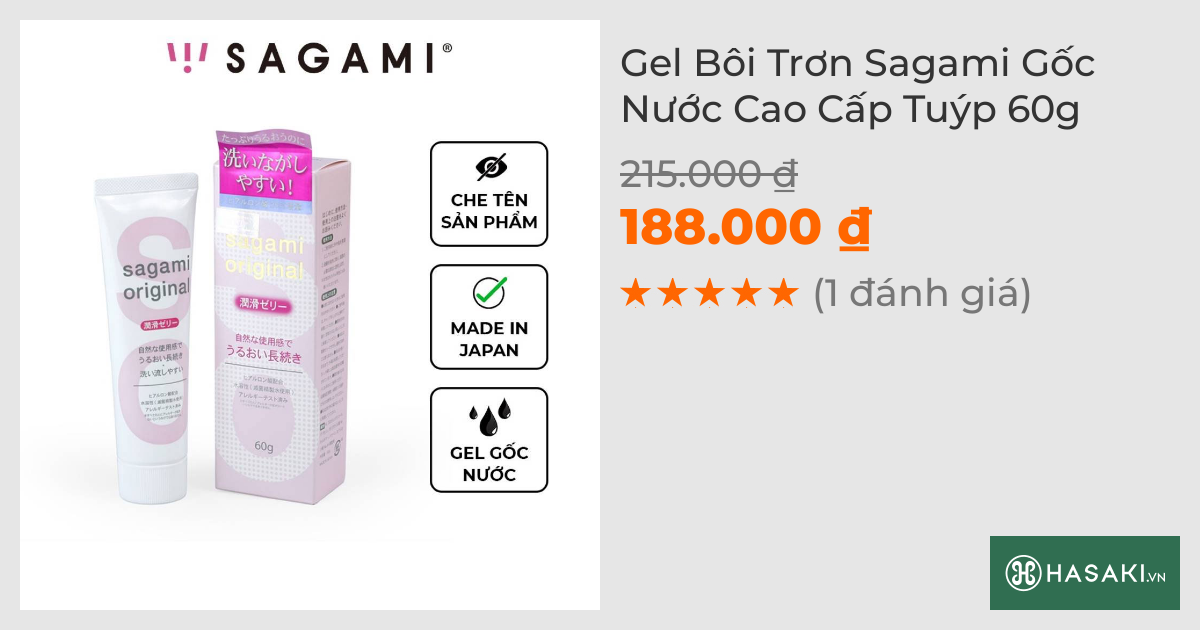 Gel Bôi Trơn Sagami Gốc Nước Cao Cấp Tuýp 60g