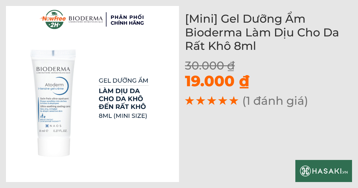 [Mini] Gel Dưỡng Ẩm Bioderma Làm Dịu Cho Da Rất Khô 8ml