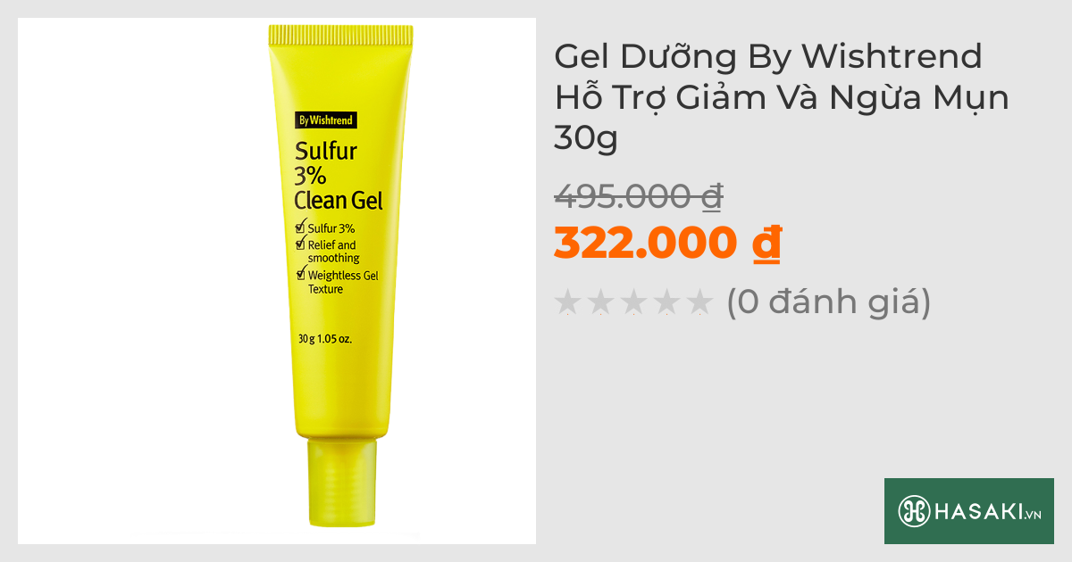 Gel Dưỡng By Wishtrend Hỗ Trợ Giảm Và Ngừa Mụn 30g